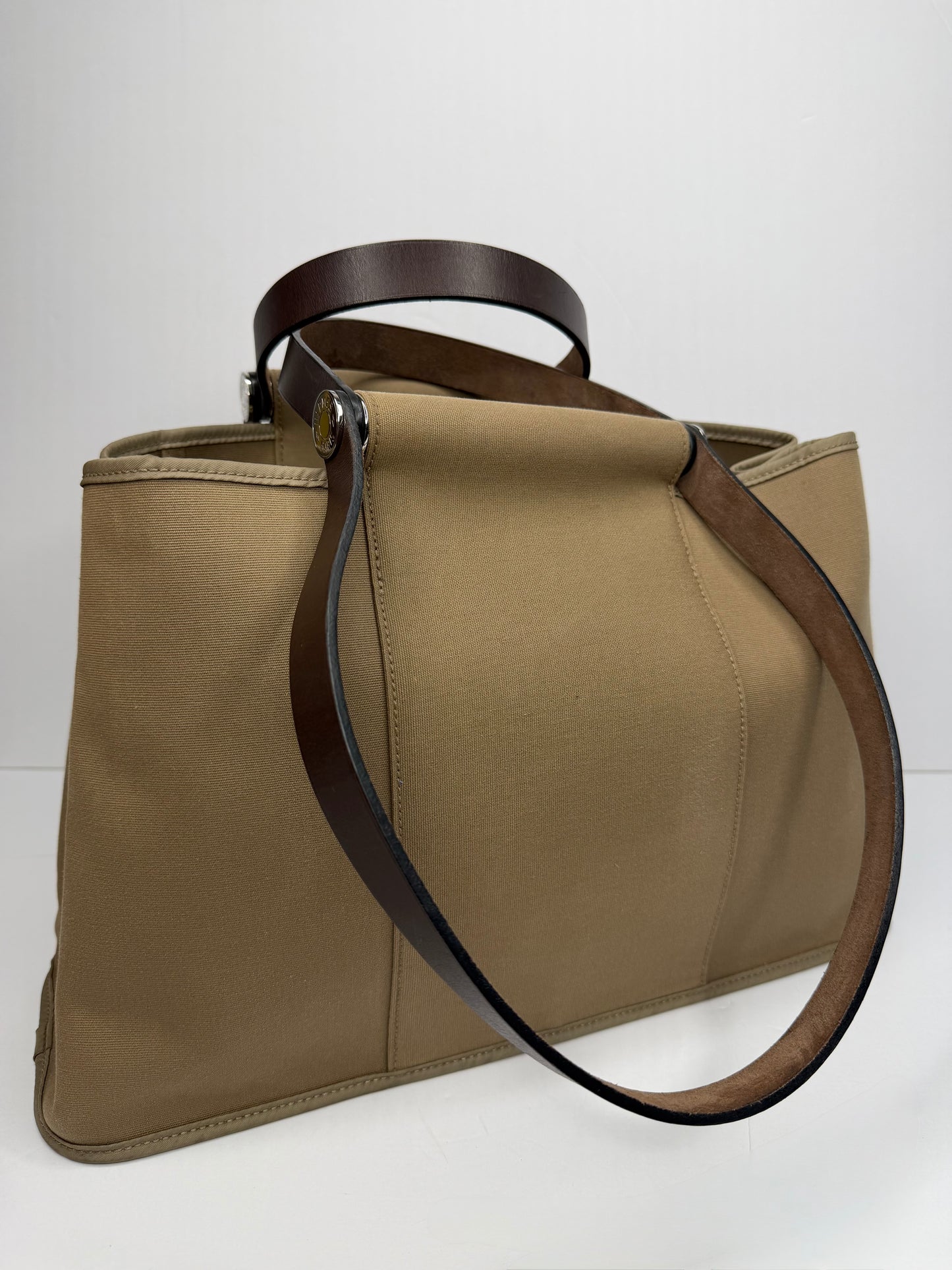 Pre-owned Hermes toile Cabag Elan shoulder tote