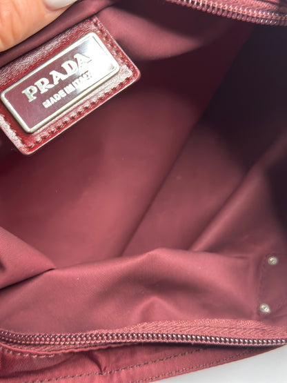 Pre-owned Prada Nylon burgundy large crossbody