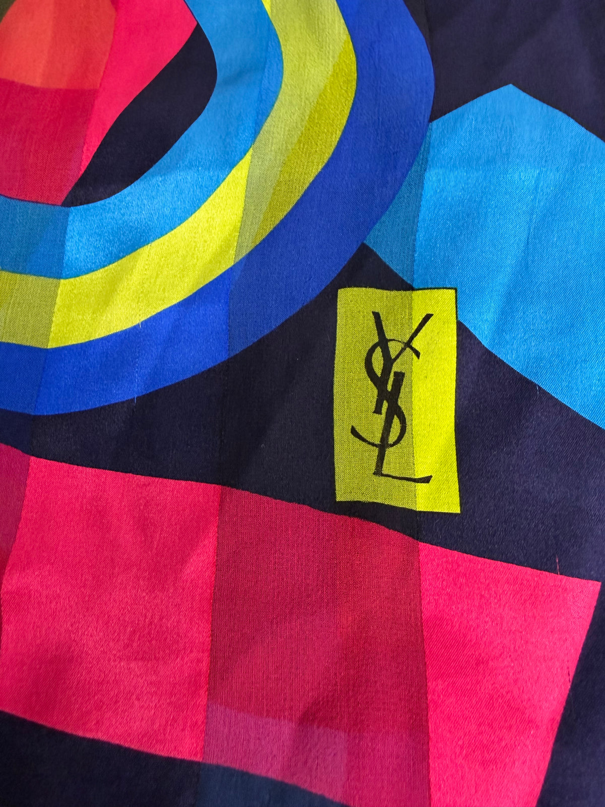 Pre-owned Yves Saint Laurent multicolor sheer silk scarf