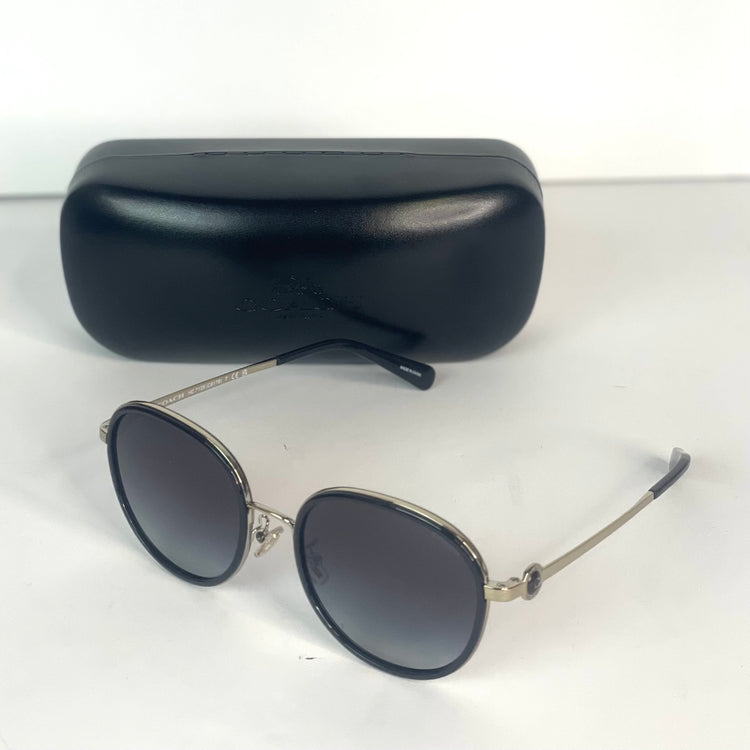 #8 Pre-Owned Coach Round Black Sunglasses