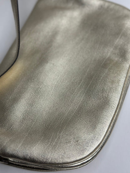 Pre-owned Gucci light, gold, metallic leather shoulder bag