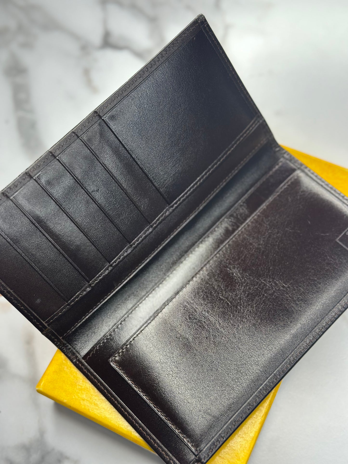 Pre-owned Fendi Zucca Brown canvas wallet