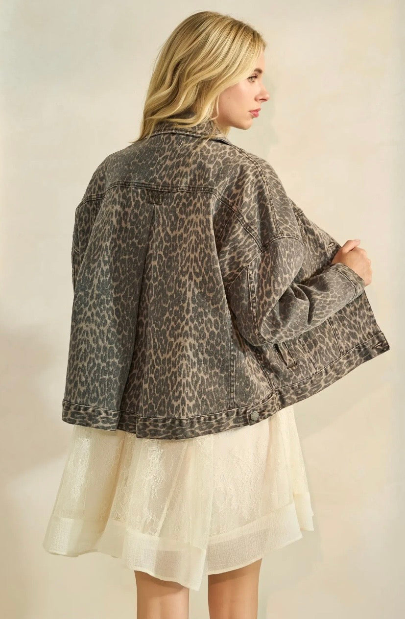 The Luxe Leopard Denim Jacket