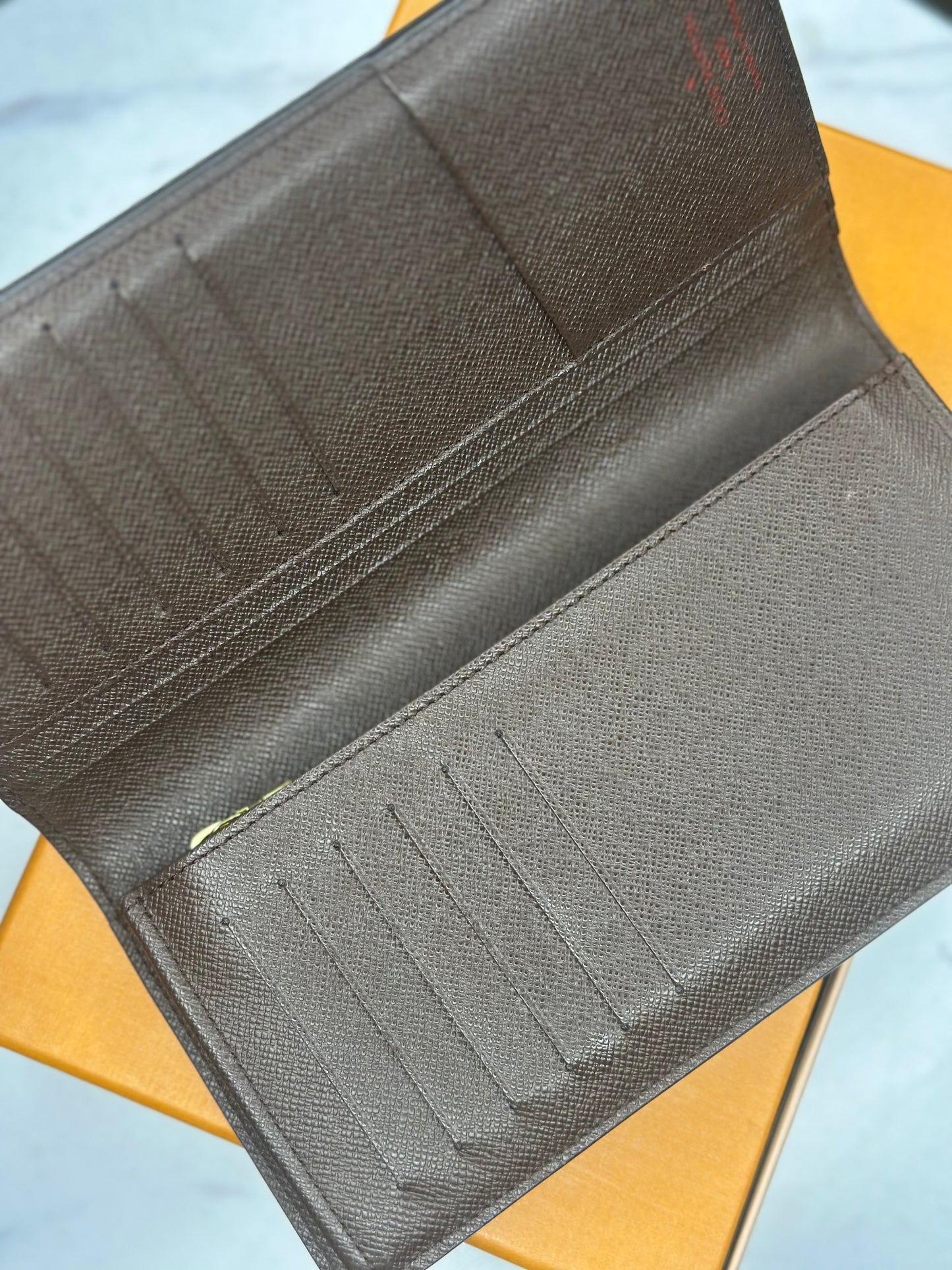 Pre-owned Louis Vuitton Damier ebene canvas brazza Wallet