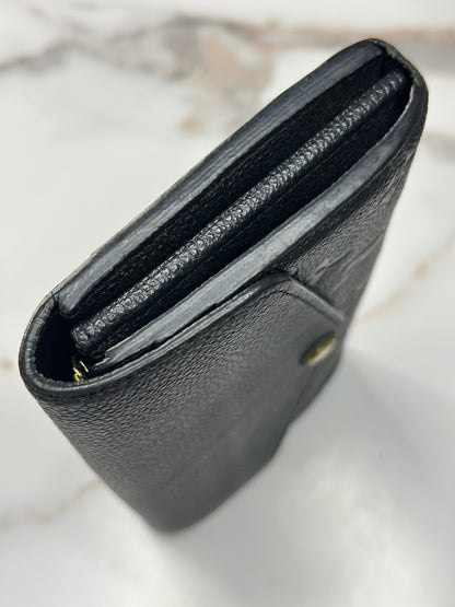 Pre-owned Louis Vuitton black Empriente leather Sara wallet