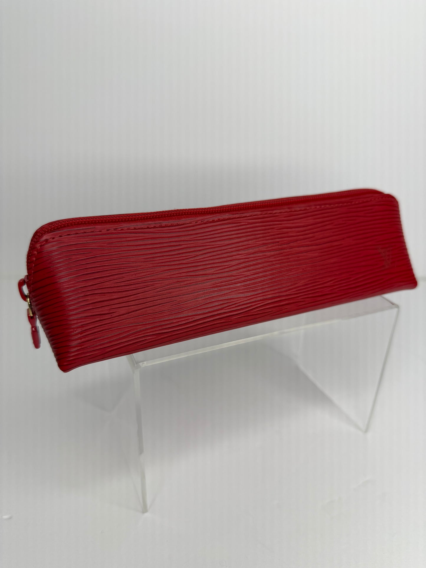 Pre-owned Louis Vuitton Red Epi leather Trousse Crayons pen case