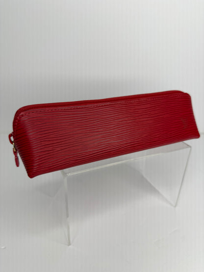 Pre-owned Louis Vuitton Red Epi leather Trousse Crayons pen case