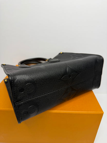 Pre-owned Louis Vuitton Black Empriente leather on the go PM two way tote