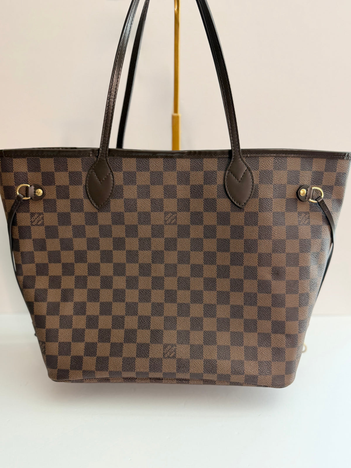 Pre-owned Louis Vuitton Damier ebene neverfull MM tote