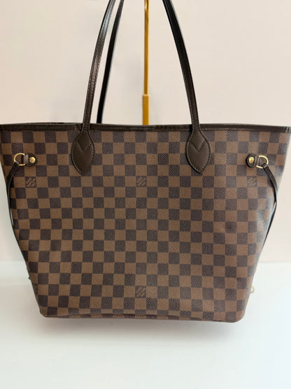 Pre-owned Louis Vuitton Damier ebene neverfull MM tote