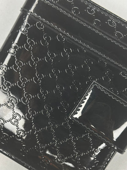Pre-owned Gucci Microguccismia patent leather compact wallet