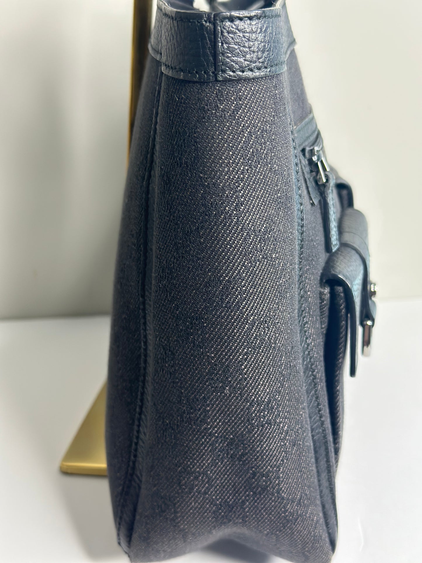 Pre-owned Gucci GG black canvas Abby tote