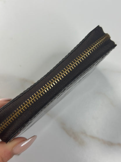 Pre-owned Louis Vuitton Bordeaux vernis leather compact zippy