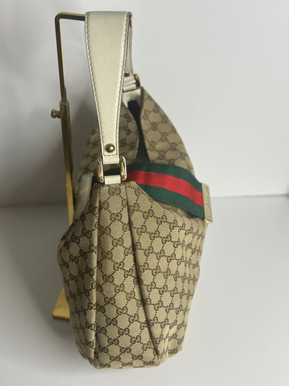 Pre-owned Gucci GG canvas New Ladies Web hobo shoulder bag