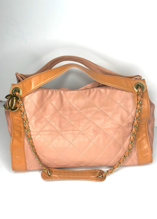 Pre-owned Chanel Matelasse Lambskin 2-Way bicolor Shoulder Bag