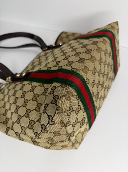 Pre-owned Gucci GG Canvas Jolicoeur Small Tote Bag