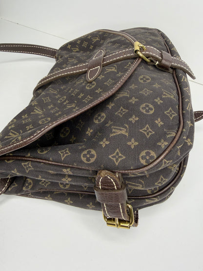 Pre-owned Louis Vuitton Monogram Mini Lin Saumur 30 crossbody