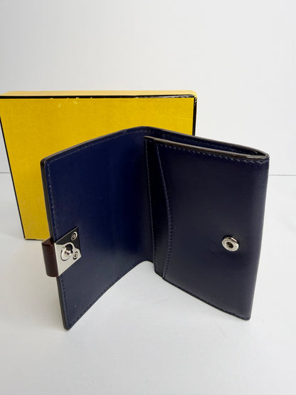 Pre-owned Fendi dark blue Kan I compact wallet