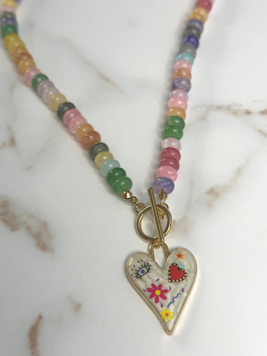 Alicia’s multicolor beaded necklace