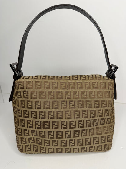 Pre-owned Fendi Zucchino Mamma baguette shoulder bag