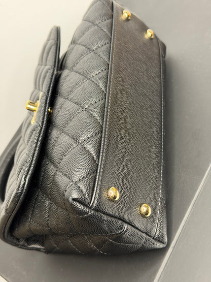 Pre-owned Chanel quilted, caviar, leather small coco top handle shoulder bag