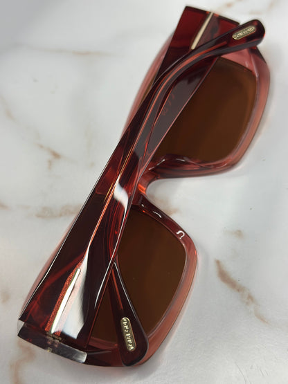 Pre-owned Tom Ford shiny light pink translucent sunglasses