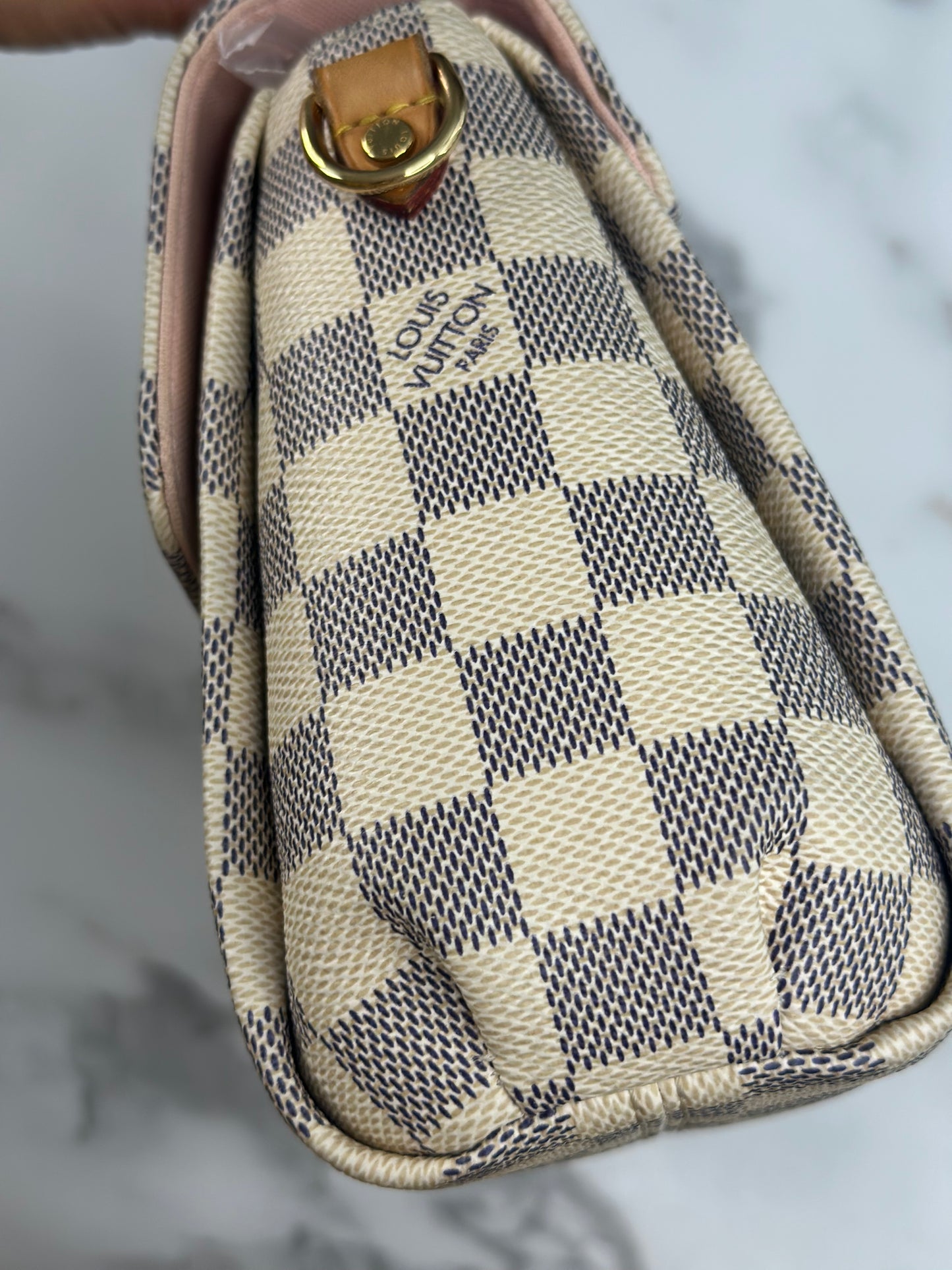 Pre-owned Louis Vuitton Damier Azur croisette crossbody