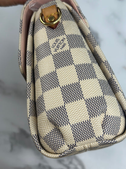 Pre-owned Louis Vuitton Damier Azur croisette crossbody
