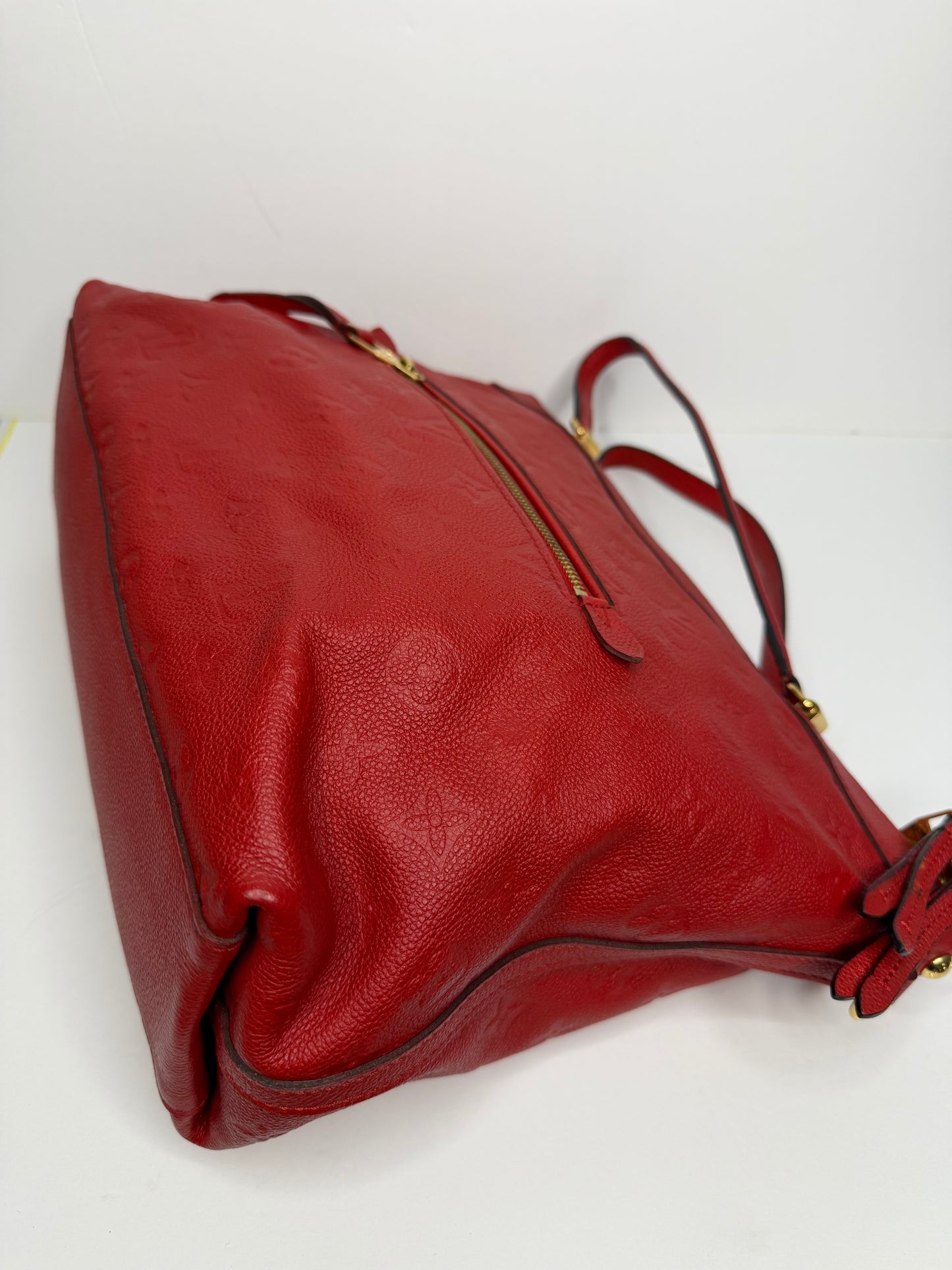 Pre-owned Louis Vuitton Red Empriente Leather Bastille tote