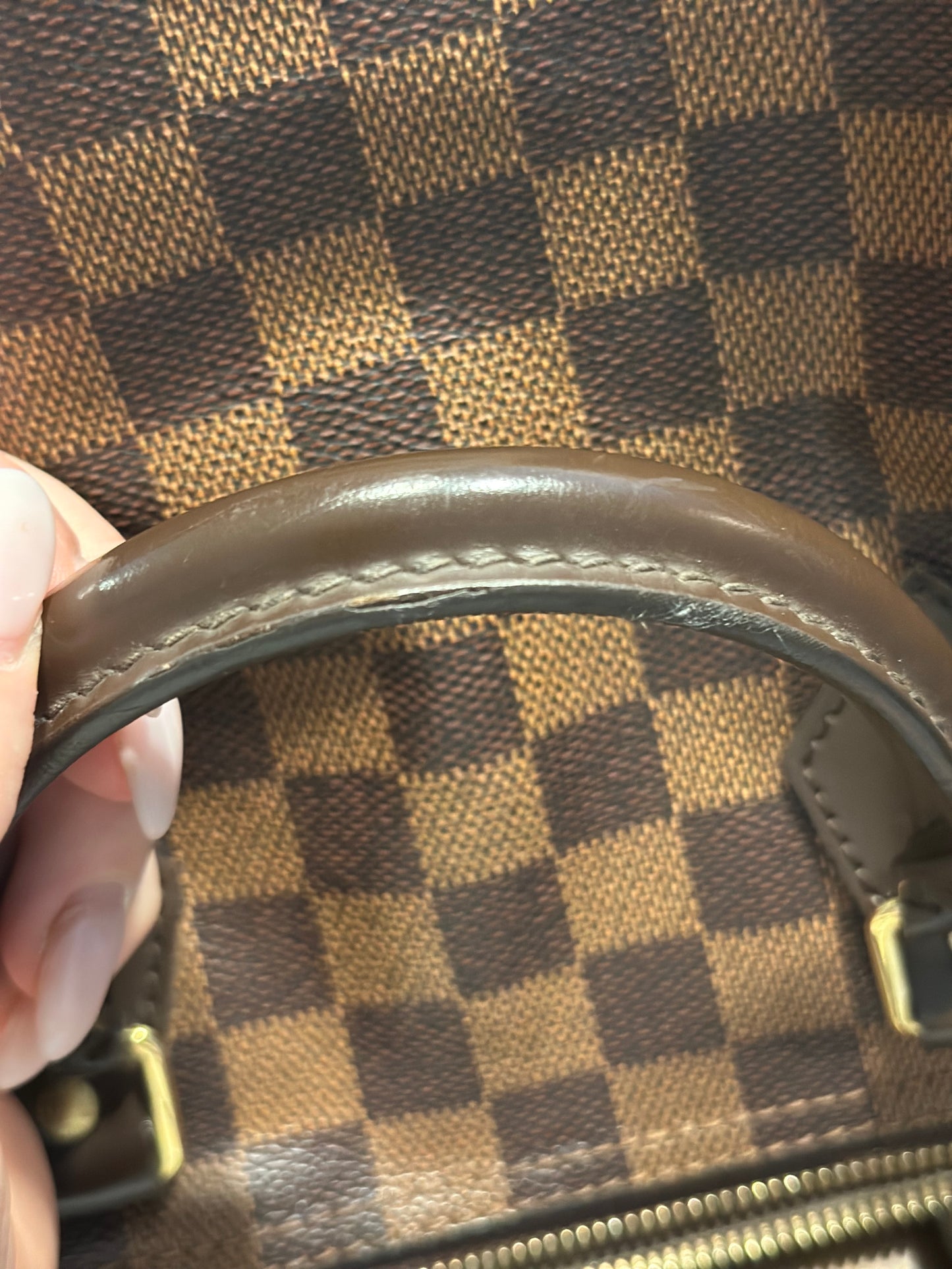 Pre-owned Louis Vuitton Damier Ebene Speedy 30 bandolier crossbody