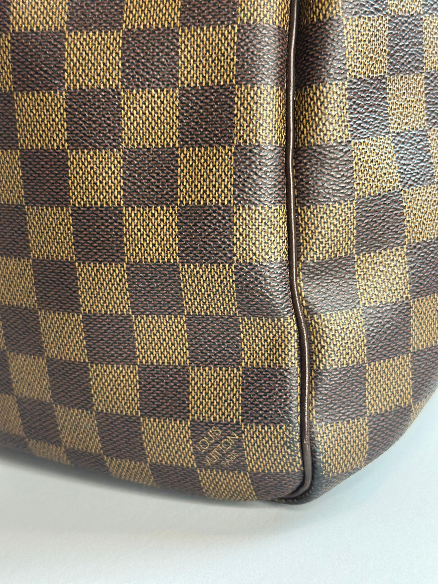 Pre-owned Louis Vuitton Damier Ebene canvas Keepall 50 duffel ￼