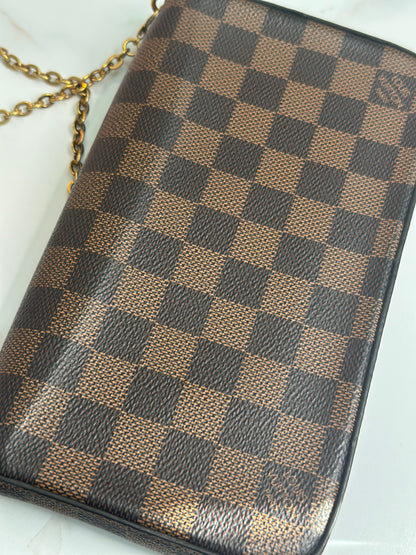 Pre-owned Louis Vuitton Damier ebene canvas felicie pochette crossbody
