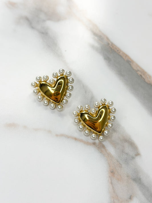 Haute Heart Golden Earrings