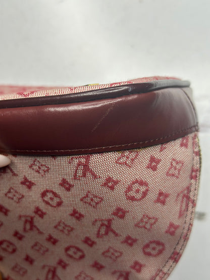 Pre-owned Louis Vuitton Mini Lin Cherry Canvas Alma long top handle tote