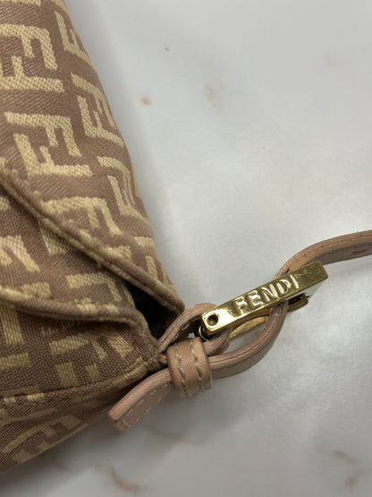 Pre-owned Fendi Zucchino Vitello Baguette Cipria Teint Cipria shoulder bag