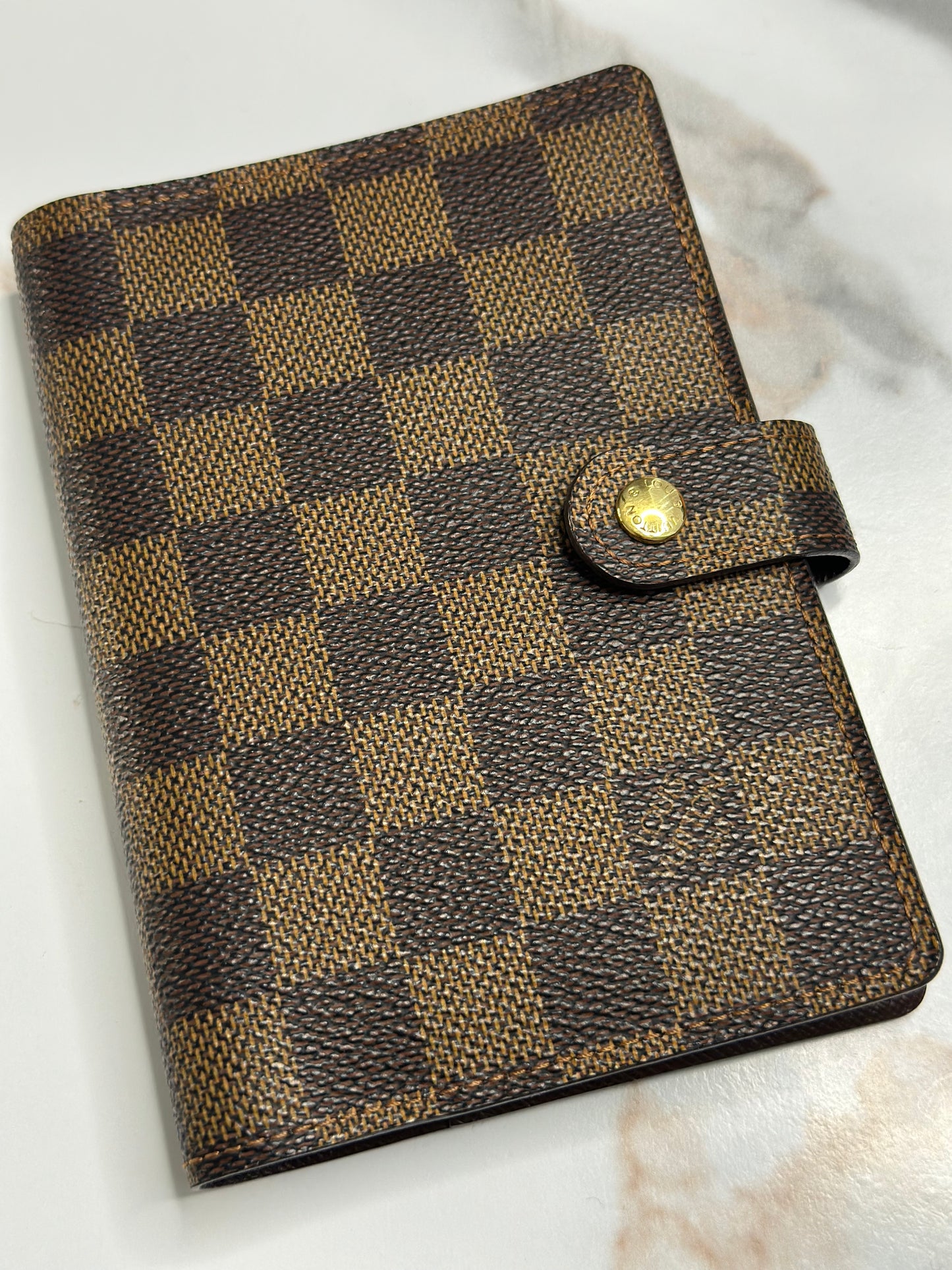 Pre-owned Louis Vuitton Damier Ebene canvas agenda PM