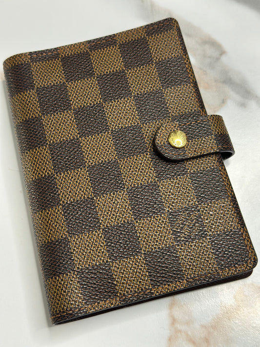 Pre-owned Louis Vuitton Damier Ebene canvas agenda PM