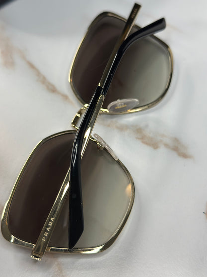 Pre-owned Prada Black x Silver geometric sunglasses