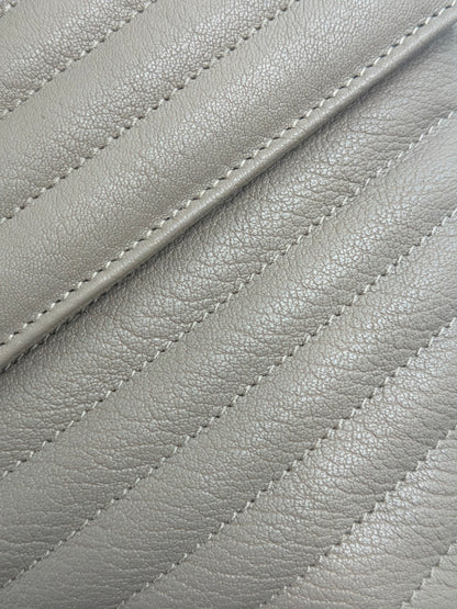 Pre-owned Saint Laurent Medium beige College Matelassé Leather Shoulder Bag
