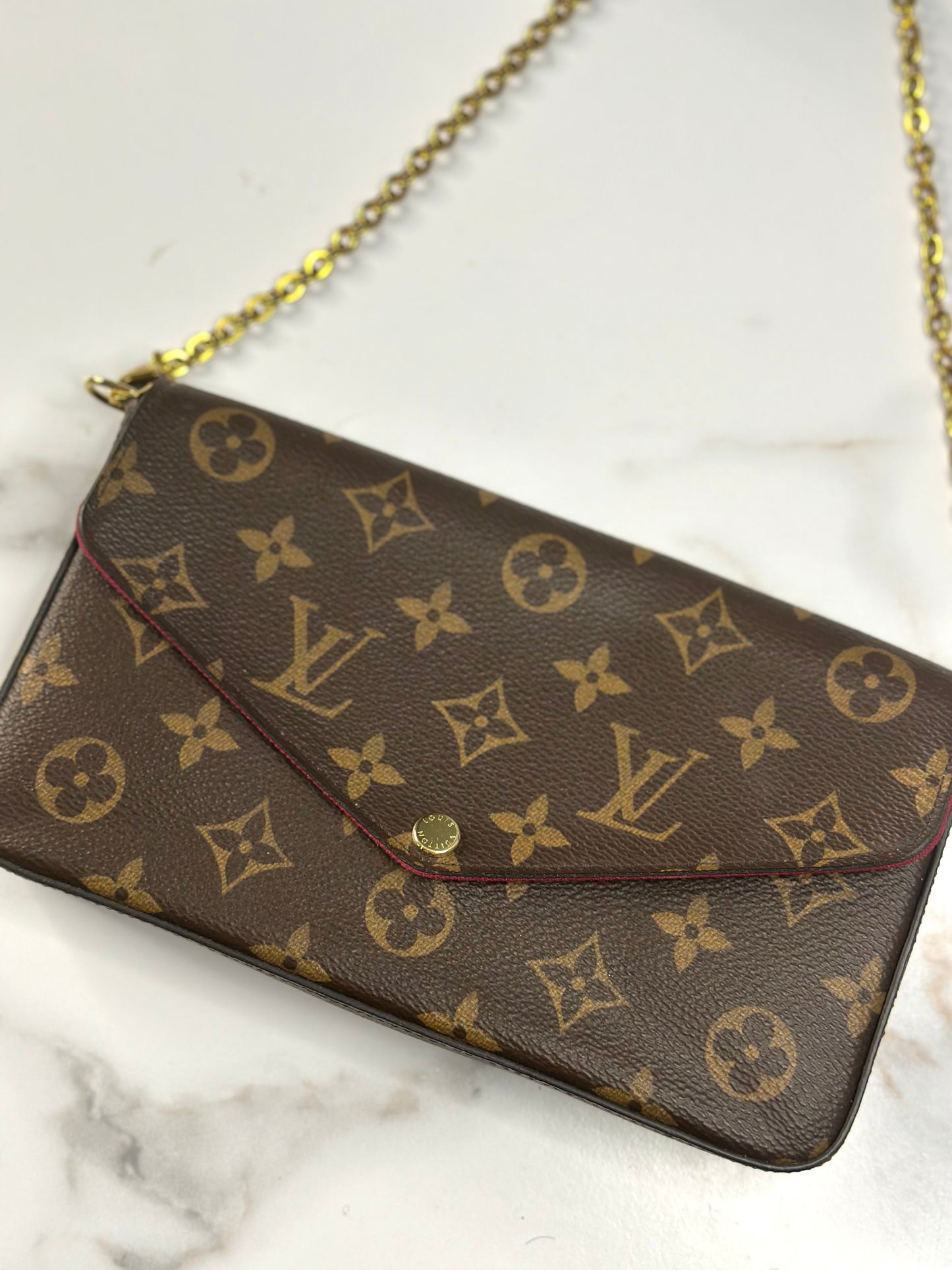 Pre-owned Louis Vuitton monogram canvas felicie crossbody with inserts