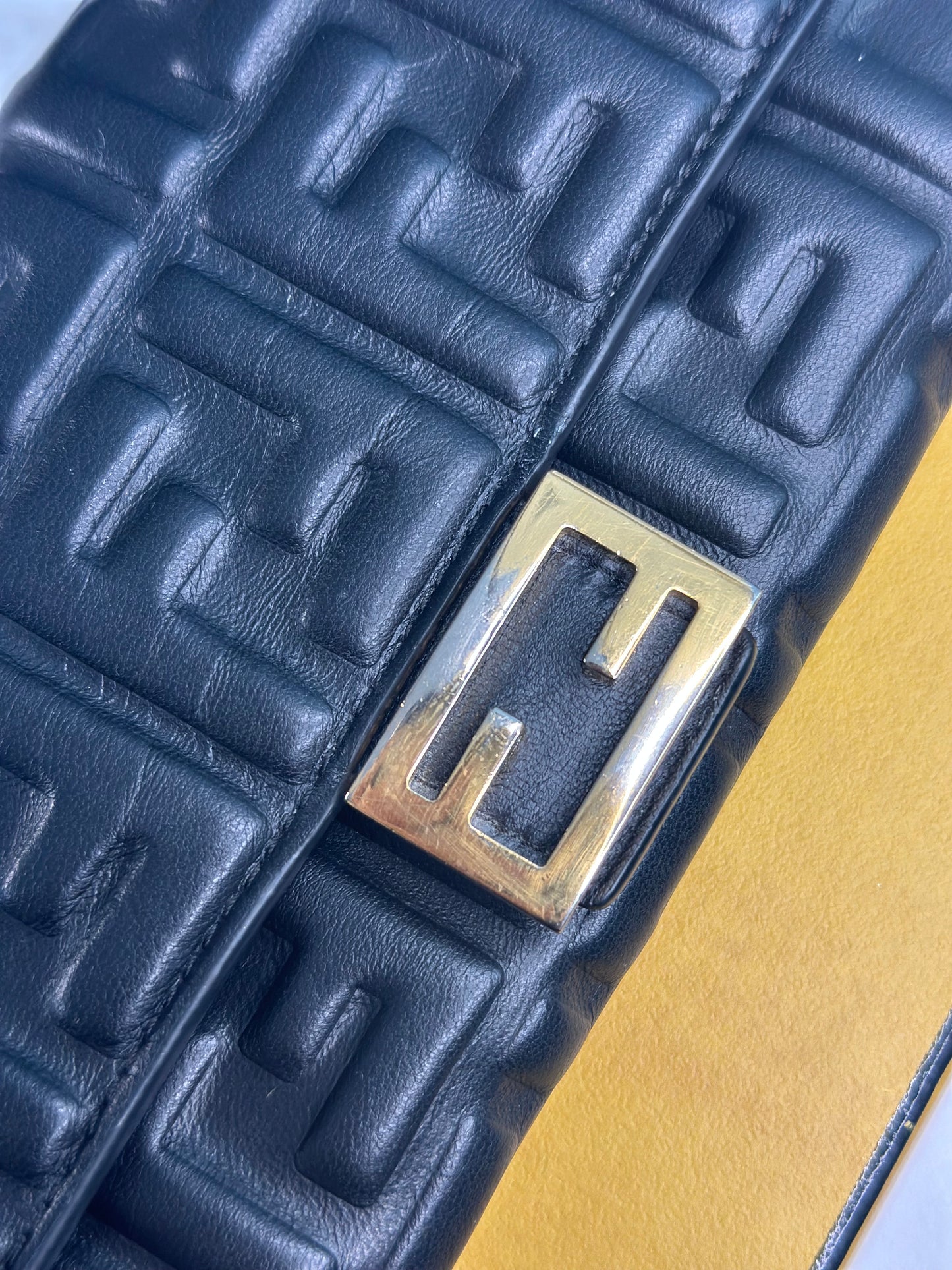 Pre-owned Fendi black Napa leather wallet