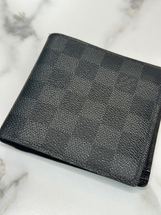 Pre-owned Louis Vuitton Damier graphite men’s bi-fold