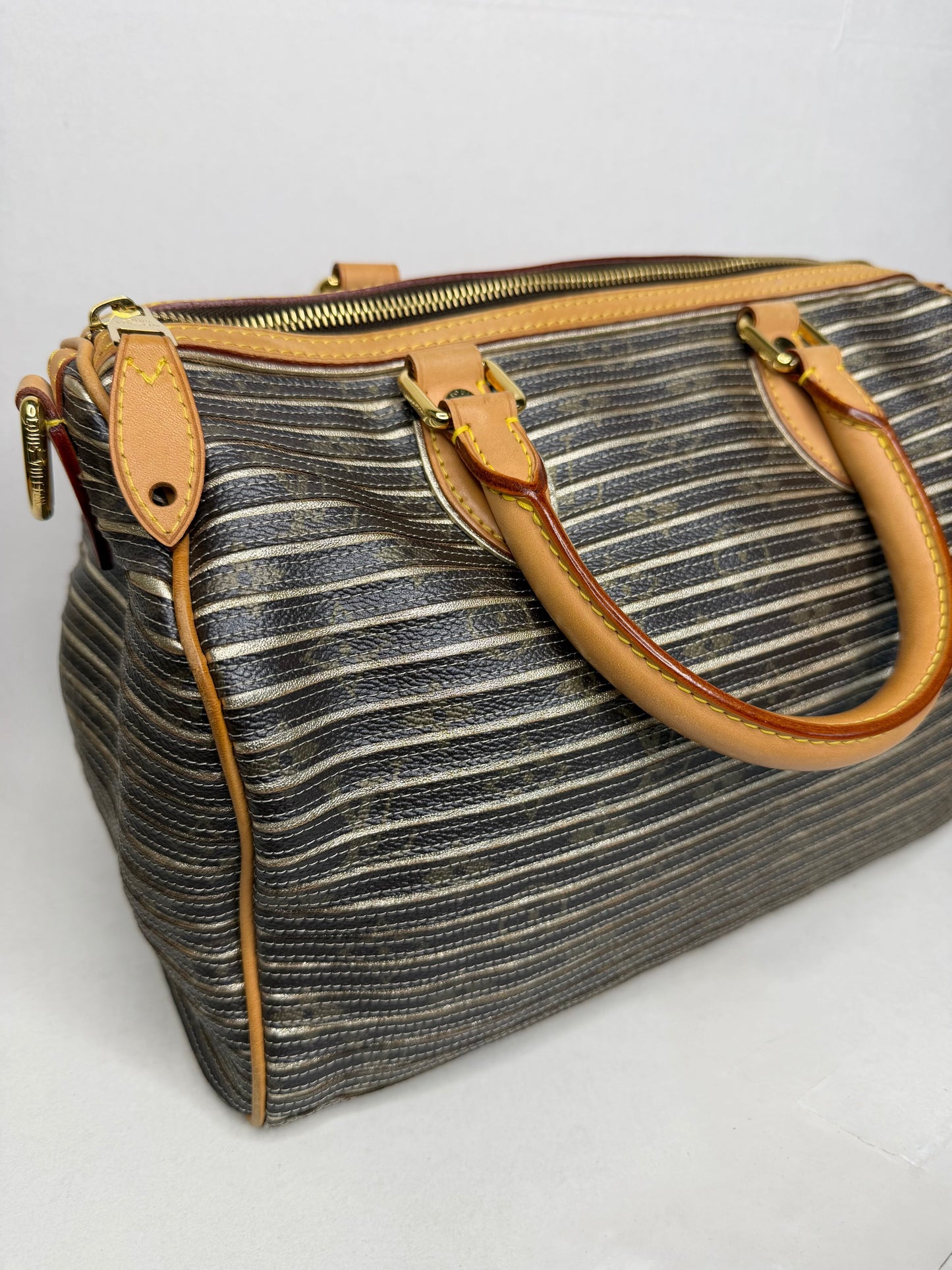 Pre-owned Louis Vuitton Limited Edition Argent Monogram Eden Speedy 30 Bandouliere