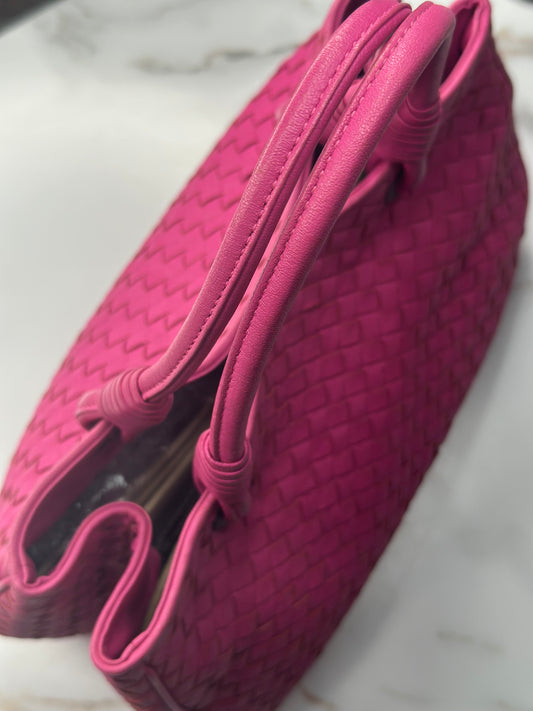 Pre-owned Bottega Veneta Intrecciato Nappa Intrecciato Small Tote Pink Small