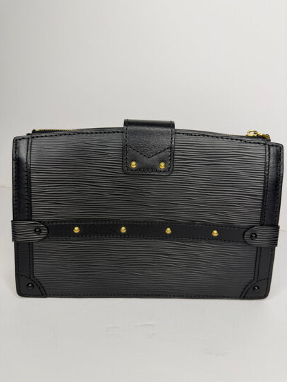 Pre-owned Louis Vuitton Trunk Clutch in black Epi leather with gold-tone hardware crossbody