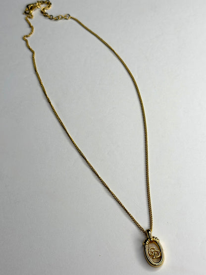 Pre-owned Christian Dior Vintage CD pendant necklace