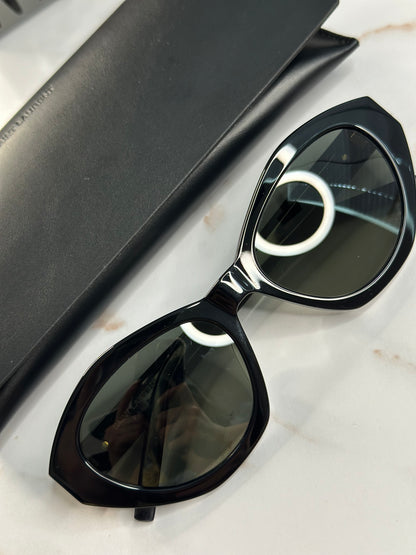 Pre-owned Saint Laurent logo geometric frame sunglasses