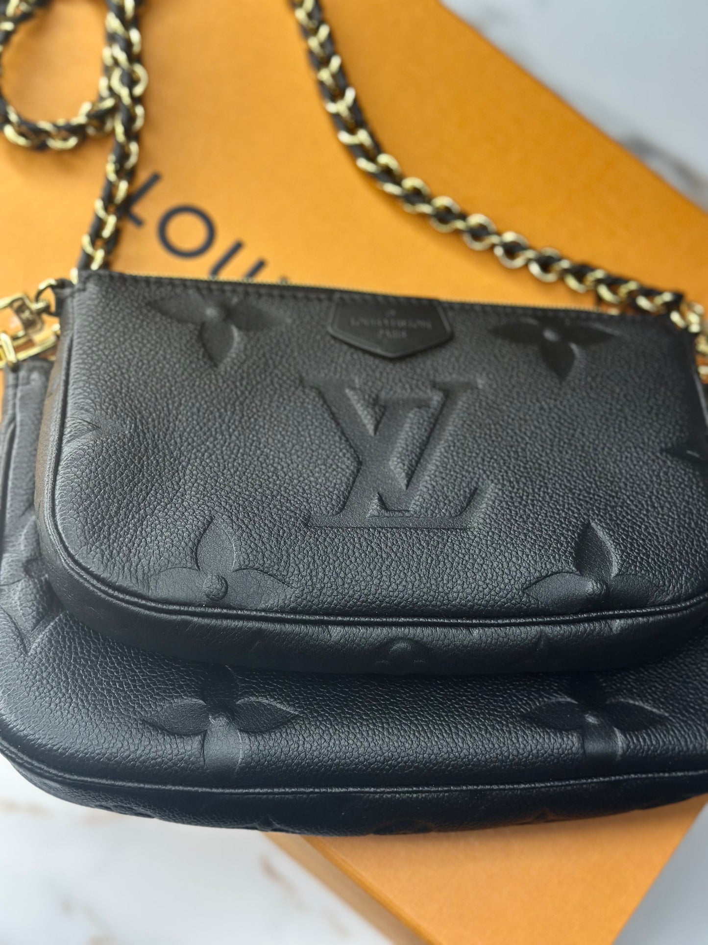 Pre-owned Louis Vuitton black Empriente leather multi-pochette accessories