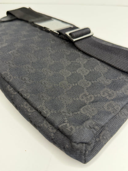 Pre-owned Gucci GG Canvas double pocket belt bag