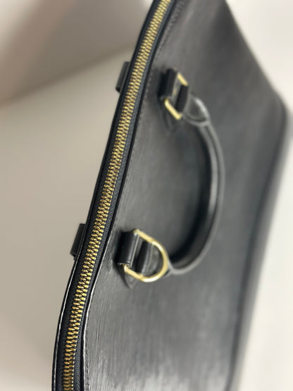 Pre-owned Louis Vuitton Black Epi Alma PM tote